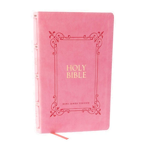 Thomas Nelson KJV Holy Bible: Large Print with 53,000 Center-Column Cross References, Pink Leathersoft, Red Letter, Comfort Print: King James Version