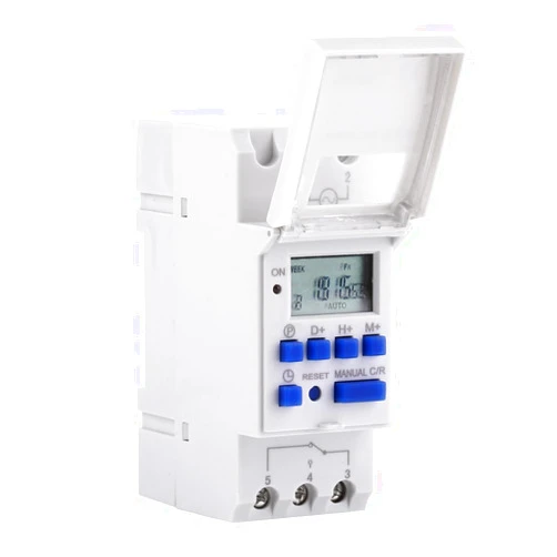 Walfront 7 Day Programmable Timer Relay Digital Timer Switch Heavy Duty THC15A16 On Off for Controlling Street Lamps Neon Lamps Production Equipment, DIN Rail(not Included) (AC/DC24V)