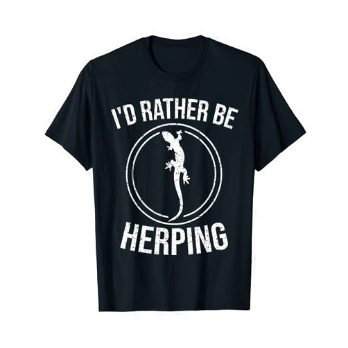 Cute Zoology Fan Herpetologist Humor Quote Designs Funny I'd Rather Be Herping | Cool Herpetology Lover Gift T-Shirt