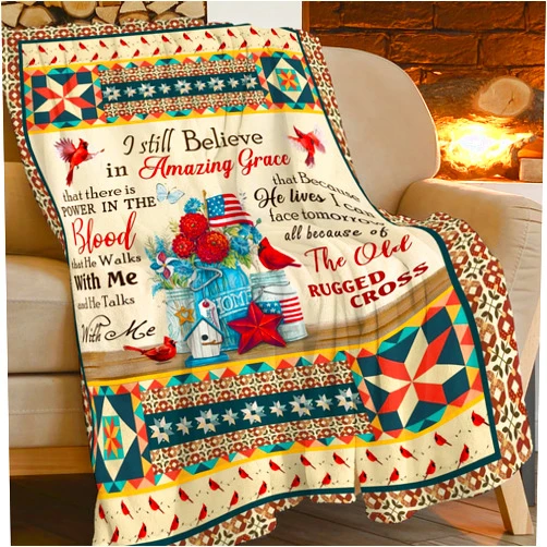 Jinflower Amazing Grace Blanket Christian Throw Blanket Warm Soft Micro Inspirational Thoughts Flannel Blanket Ultra Luxurious Cozy Lightweight Plush Bible Verse Blanket Gifts for Kids Adults 50