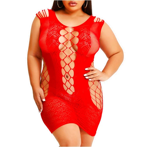 Simply Serna Women Lingerie Medium to Plus Size Fishnet Dress