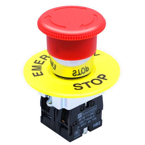 mxuteuk 1NC 1NO 22mm Emergency Stop Push Button Switch Red Mushroom AC 660V 10A HB2-BS545