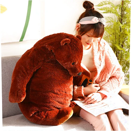 Yeqivo Huge Bear Plush Toy Brown Giant Bear Plush, 60cm Big Stuffed Bear Soft Simulation Big Bear Stuffed Animal Plush for Kids Girlfriend