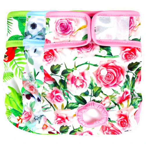 wegreeco Luxury Washable Reusable Dog Diapers (Stylish Pattern) - Female Dog Diapers, Doggie Diapers, 3 Pack (Floral, Large)