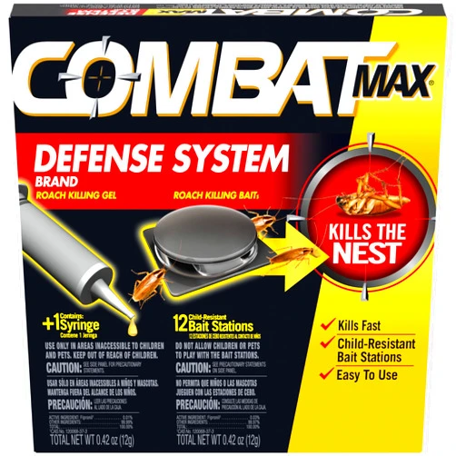 Combat Max Defense System Brand, Small Roach Killing Bait and Gel, 12 Count