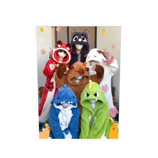 CREYJALAB Plush Robe for Women, Winter Thick Flannel Pajamas, Soft Fuzzy Fleece Hooded Bathrobe, Kawaii Animal Sleepwear