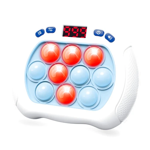 Intoypad Pop Game Light Up Fidget Toy for Kids, 6 Modes LED Screen Quick Push Controller Electric Fidget Popper Game Quick Push Bubble Sensory Games Birthday Toys for Kids Lightblue