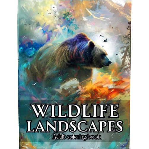 By Those Thin Pancakes (Author) Wildlife Landscapes Vol 3 - Coloring Book for Adults | Take in the beauty of North American animals in their natural habitats: Outdoor Scenes of ... Deer, Elk, Moose, Bears, Turkeys and more