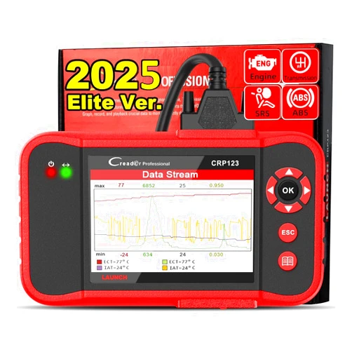LAUNCH 2025 LAUNCH CRP123 OBD2 Scanner, Engine, ABS, SRS, Transmission Code Reader Car Diagnostic Scan Tool, Full OBDII Modes Automotive Scanner, Live Data Stream Graph, Lifetime F-ree Update