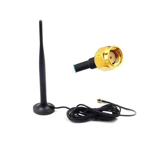 Sebikam High Gain WiFi 2.4GHz Camera Antenna Extender Booster with Magnetic Stand Base 9.85Ft Extension Cable, RP-SMA Male Connector（Female）, for Wireless Vedio Security Camera Surveillance Recorder