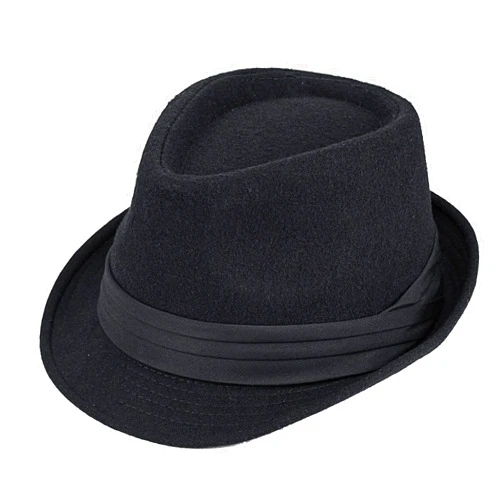 YCMI Men Classic Fedora-Hat Felt Manhattan-Gangster-Trilby with Band Unisex Women's Structured Trilby Fedora Hat(Size:S)