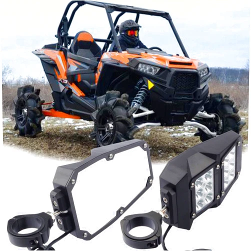 Dasbecan UTV Side Rear View Mirrors With LED Lamp Compatible With Polaris Ranger RZR Can-Am Maverick Yamaha Rhino Arctic Cat Almost All UTV With A 1.75