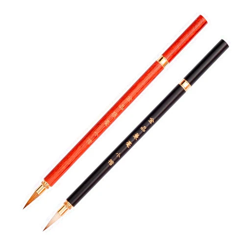 FLYDOM ART Traditional Chinese Calligraphy Writing Brush Pens, Japanese Sumi Painting Brushes, Weasel hair Goat hair ink brush 2Pcs Set (Weasel hair Goat hair)