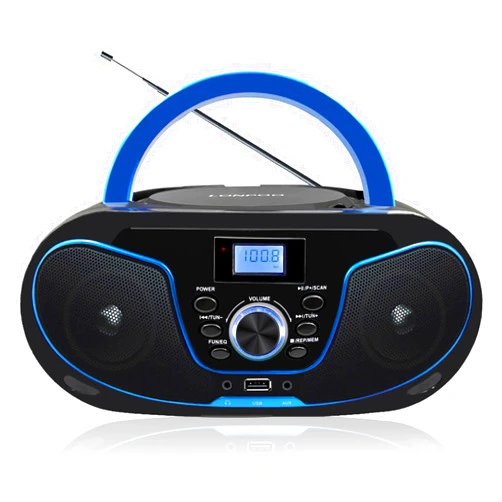 LONPOO Portable CD Boombox, CD Player with Clear Stereo Sound, Bluetooth 5.3, FM Radio, USB/AUX/3.5mm Earphone Jack, AC/Battery Powered for Home Outdoor Kids Elders (LP-D02)