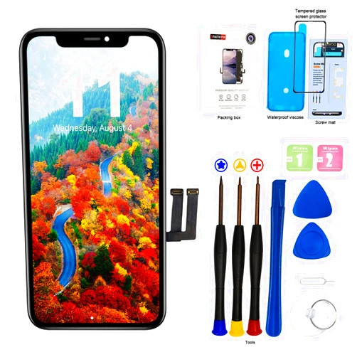 EFAITHFIX for iPhone 11 LCD Screen Replacement 6.1 Inch Frame Assembly LCD Display and 3D Touch Screen Digitizer with Repair Tools Kit for A2111, A2223, A2221 with Waterproof Adhesive Tempered Glass