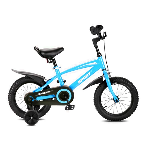 BODIOO Kids Bike Bicycle 14 Inches Kid Bicycle for Boys Girls with Training Wheels Sturdy Frame Adjustable Seat Coaster and Handbrake Brake for Rider 37 to 42 Inch (Blue)
