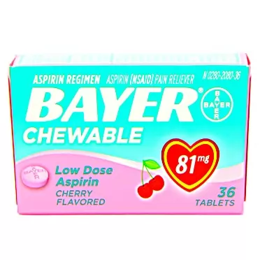 Bayer Chewable Low Dose Baby Aspirin Cherry 81 Mg 36-Count (Pack of 3)