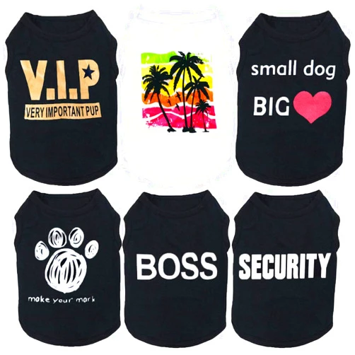 DERUILA 6 Packs Dog Clothes for Small Medium Dog Boy Summer Shirt for Chihuahua Yorkies Male Pet Outfits Cat Clothing Black Vest Apparel