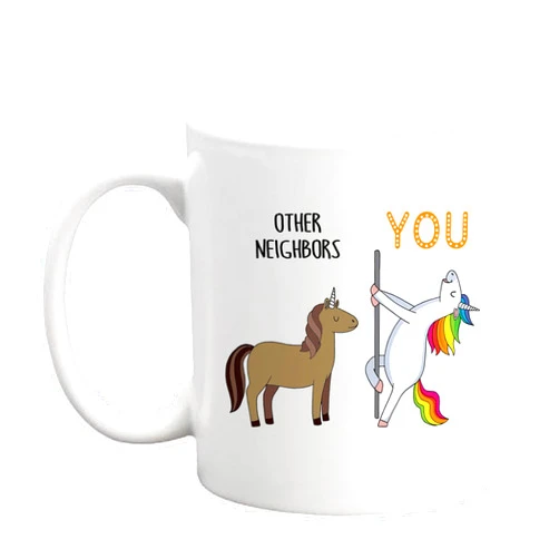 LXQM Other Neighbors You Unicorn Coffee Mug 11 oz Coffee Mugs Best Neighbor Gifts for Women Men Neighbor Retirement Birthday Gift Mother's day Gift Father's day Gifts