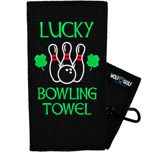 Wolf Golf Towels Bowling Towel | Lucky Bowling Towel | Funny Bowling Towel | Bowling Ball Towel | Bowling Accessories for Men | Bowling Accessories for Women | Bowling Gift
