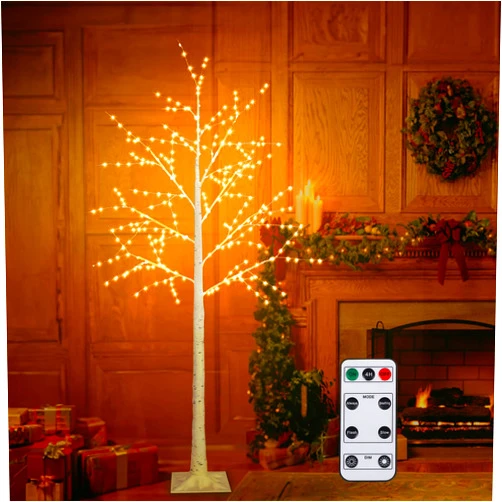 SZMiNiLED Lighted Birch Tree, 5FT 320 LED Fairy Tree Lights, 4 Lighting Modes Artificial Tree Lights for Christmas Holiday Indoor Outdoor Home Decoration Warm White