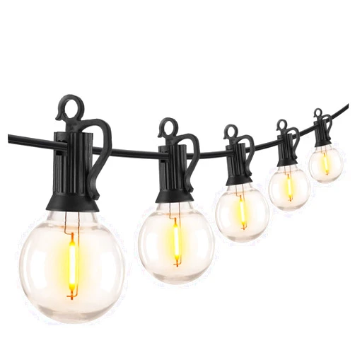 Brightown Outdoor String Lights - 100 FT Patio Lights with 50 LED G40 Globe Plastic Bulbs, All Weatherproof Connectable Commercial Hanging Lights for Outside Backyard Porch Cafe