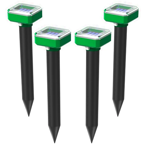 Jahy2Tech Solar Mole Repellent, Ultrasonic & Solar Powered Gopher Repellent, Waterproof Sonic Groundhog Repeller Rodent Gopher Deterrent Vole Chaser for Lawn, Yard & Garden of Outdoor Use (4 Pack)