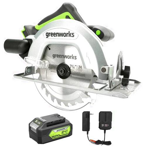 Greenworks 24V 7-1/4'' Circular Saw Brushless Cordless, with 4Ah Battery and 2A Charger