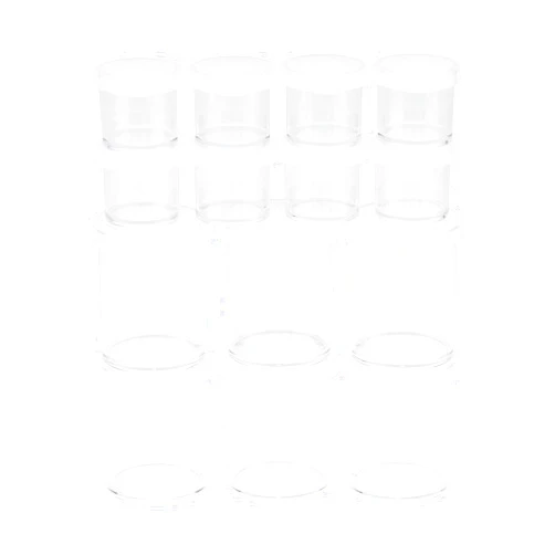 Creative Mark Assorted Pack of 14 Storage Cups - 8 Small 10 ml & 6 Large 45 ml Durable Clear Plastic Paint Containers with Lids for Artists, Students, Professionals