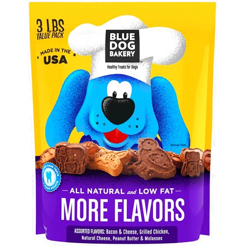 Blue Dog Bakery Natural Dog Treats, More Crunch Large, Assorted Flavors, 11.2 oz, 2lb Bag