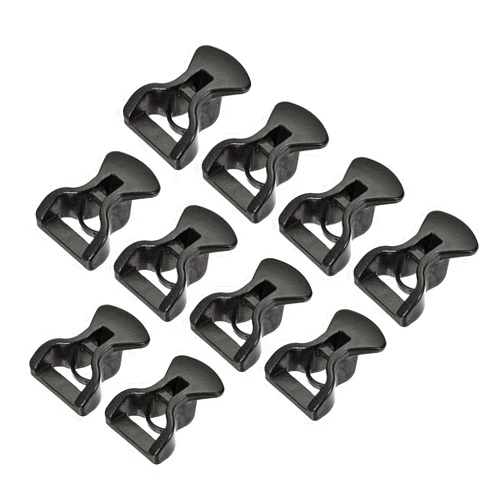 MECCANIXITY Tent Rope Buckles, 4mm Plastic Guyline Adjuster Cord Tensioners for Outdoor Camping Canopy Tarp, Black Pack of 30