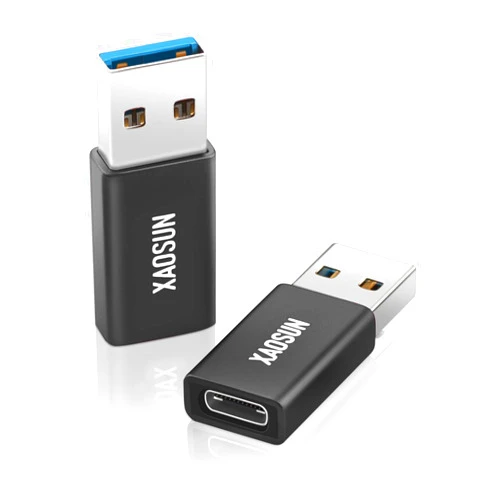 XAOSUN [10Gbps] USB C Female to USB Male Adapter (2-Pack), 3.1 USB A to USB C Adapter, XAOSUN One-Sided SuperSpeed Data Sync & 100W Fast Charging For iphone 15 Plus Pro Max, Laptop, Charger, Quest Link, etc.