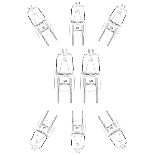 BXXKXMC G8 Halogen Light Bulbs 20W Dimmable 120V G8 Base 2Pin Xenon Bulb T4 JCD Type Warm White Under Cabinet Puck Lighting