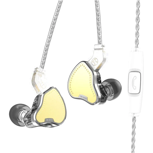 Kinboofi Wired Headpohnes, KBEAR in Ear Monitor Earphones, High-Performance Acoustic Units IEM Headphone, Noise Canceling Earbuds Headphone with 4 Core OFC Silver-Plated Cable (Gold, with Mic)…