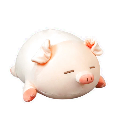 SEENEEY Soft Fat Pig Plush Pillow, Cute Pig Stuffed Animal Gift for Bedding, Kids Birthday, Valentine's Day, Christmas (Squinting Eyes,31.4 inch)