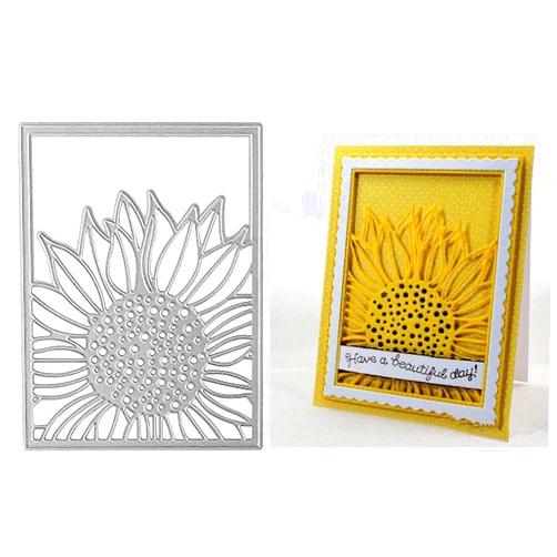 Lapoo Metal Cutting Die for Scrapbooking, 3D Backgrounds Frame New Cutting Dies DIY Album Card Making Decor Paper Craft Metal Die Cuts Party Wedding Decorations (Sunflower A 3.8 x 5 in)