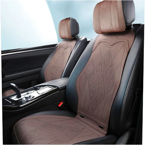 LAVLEM Car Seat Cushion Compatible with Land Rover Defender 90 110 130 2-Seats Suede Vehicle Cushion PU Leather Car Seat Cover Comfortable Breathable Double Sided Use (Color : Brown, Size : Defender)