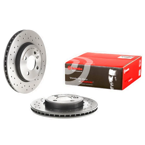 Brembo 09.A761.1X Xtra UV Coated vented drilled Front Brake Rotor MINI OE# 34116858651