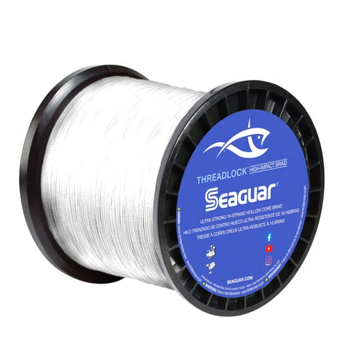 Seaguar Threadlock 16 Strand Hollow Core Braid, Hi-Vis White 2500yd 100lb
