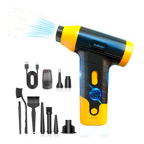 Audkotyn Cordless Electric Compressed Air Duster - 150000 MRP Electric air Blower for Cleaning Keyboard, PC, Cameras, Electric Air Pump for Inflatable Cushions, Air Mattress Beds, Boats, Swimming Ring