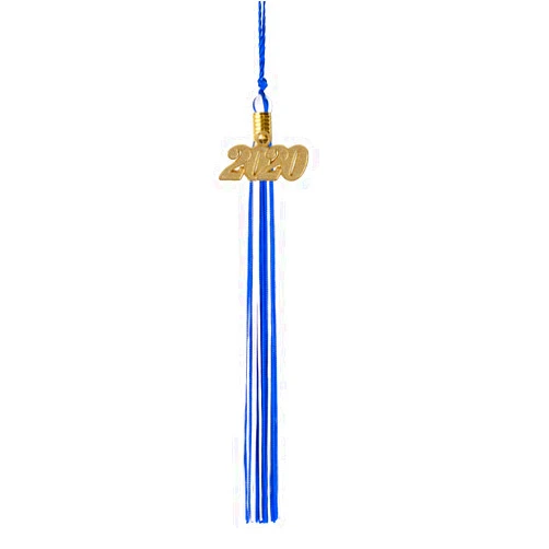 Class Act Graduation Graduation Tassel - Gold Charm - 2 Color, 2020, Blue/White