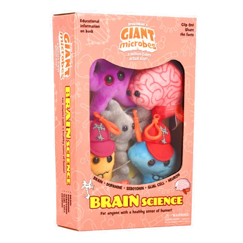 GIANT MICROBES GIANTmicrobes Brain Science Themed Gift Box, Neuroscience Gifts, Brain Gifts, Neurology Gifts, Psychology Gifts, Brain Surgery Recovery Gifts, Plush Keychain, Psychologist Gifts, Brain Keychain