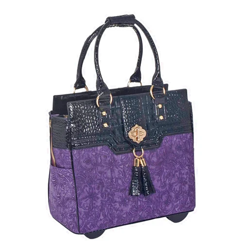 JKM & Company JKM and Company Alligator Compatible With Computer iPad, Laptop Tablet Rolling Tote Bag Briefcase Carryall Bag