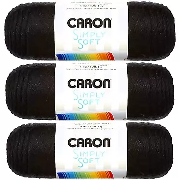 Caron Bulk Buy: Caron Simply Soft Yarn Solids (3-Pack) Black #H97003-9727
