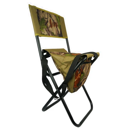 BRUBAKER Outdoor Folding Chair with Bag and Backrest - Comfortable and Portable Camping Chair for Fishing, Hunting, Hiking - Camouflage Design