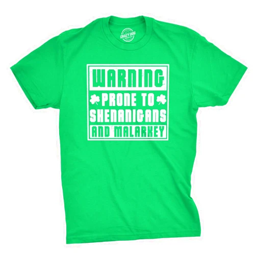 Crazy Dog T-Shirts Mens Saint Patricks Day T Shirts Funny St Pattys Tees for Partying Parade Tee for Guys