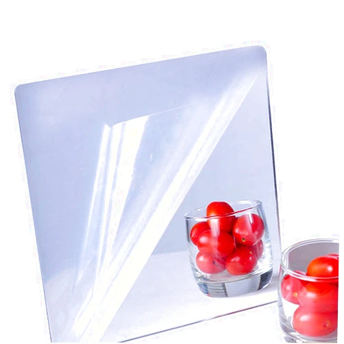 iCAGY Acrylic Mirror Sheet Self Adhesive Wall Mounted Home Décor Non Glass Sticky Mirror Tile Thickness 0.08in (2mm) Square 10x10 inch