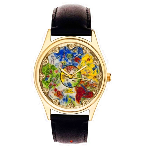 Discountzworld Marc Chagall Ceiling of The Paris Opera House Classic JUDAIC Art 40 mm Solid Brass Collectible Wrist Watch