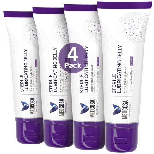Medcosa Sterile Lube | Surgical Lube | Water Based Lubricating Jelly | Medical Lubricant [4 x 2.9oz] Flip Top Tube