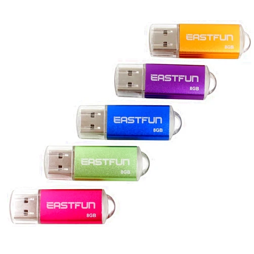 EASTFUN 5Pcs 8GB USB Flash Drive USB 2.0 Flash Memory Stick Thumb Stick Pen(Five Mixed Colors: Blue Purple Rose Green Gold)